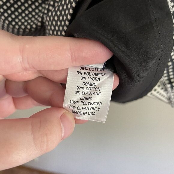 Pearl By Lela Rose Women 8 Black Checked Short Sleeve Poplin Combo Top NWT - Picture 10 of 13